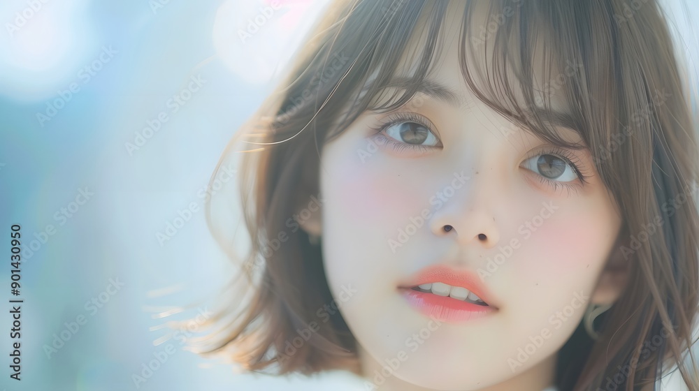 ブログやホームページに使える清楚で美しい女性と背景 ブログやホームページに使える清楚で美しい女性と背景