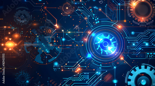 System integration concept. Generative Ai.