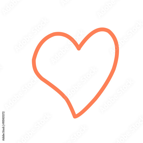 Hand drawn heart, vector love symbol