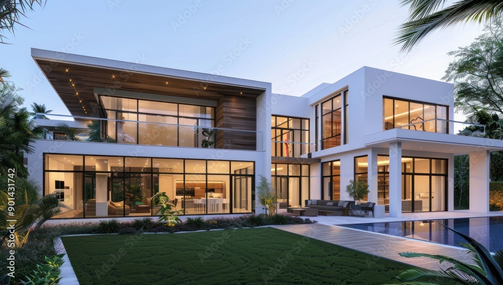 Modern House with Pool and Lush Garden Modern House with Pool and Lush Garden
