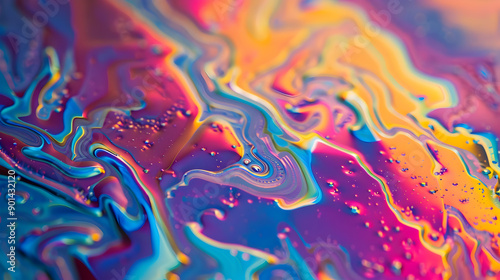  Thin-film Interference Iridescent Science Experiment Soap Colorful Texture Rainbow background. Generative Ai.