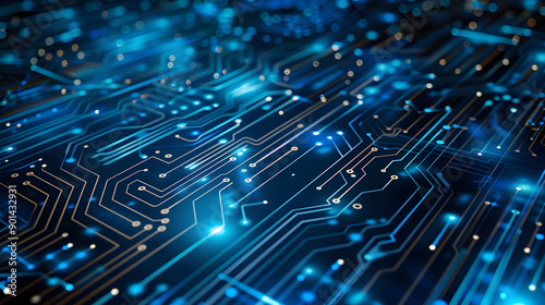 Vector Abstract futuristic circuit board and mesh line, Illustration high computer and Communication. Generative Ai.
