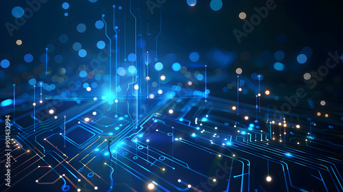 Vector Abstract futuristic circuit board and mesh line, Illustration high computer and Communication. Generative Ai.