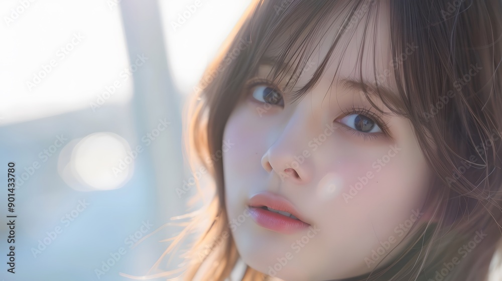 ブログやホームページに使える清楚で美しい女性と背景 ブログやホームページに使える清楚で美しい女性と背景