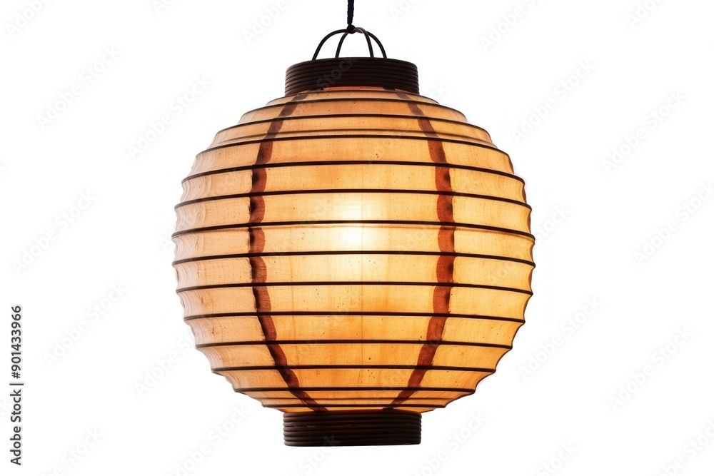 Fototapeta premium Japanese lantern lamp white background.