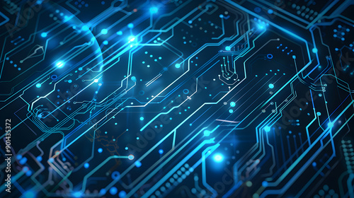 Vector Abstract futuristic circuit board and mesh line, Illustration high computer and Communication. Generative Ai.