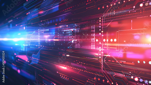 Vector illustration abstract technology background design. Generative Ai.