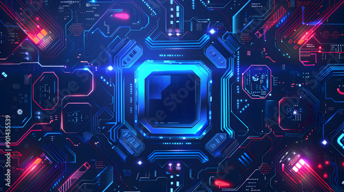 Vector illustration abstract technology background design. Generative Ai.