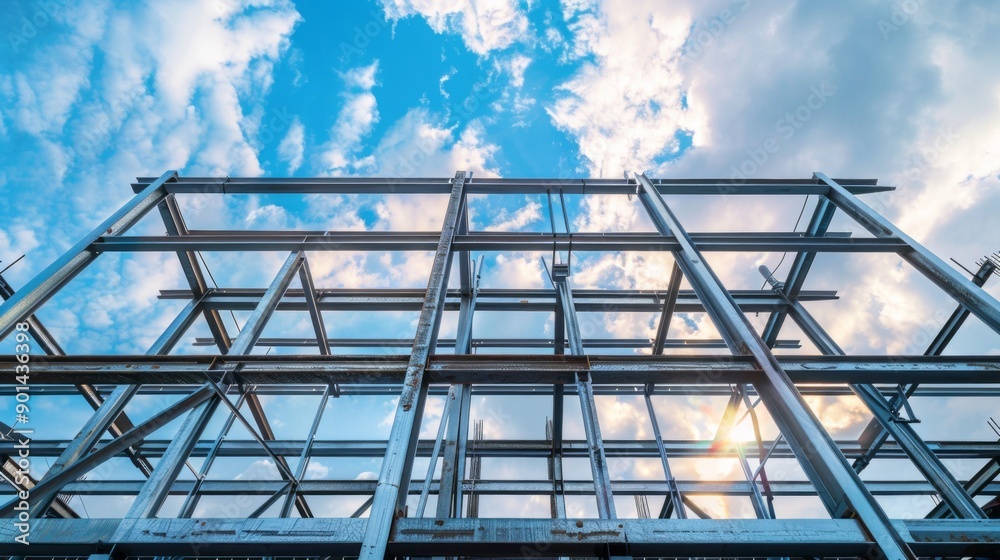 A large building with a lot of windows and a clear blue sky A large building with a lot of windows and a clear blue sky