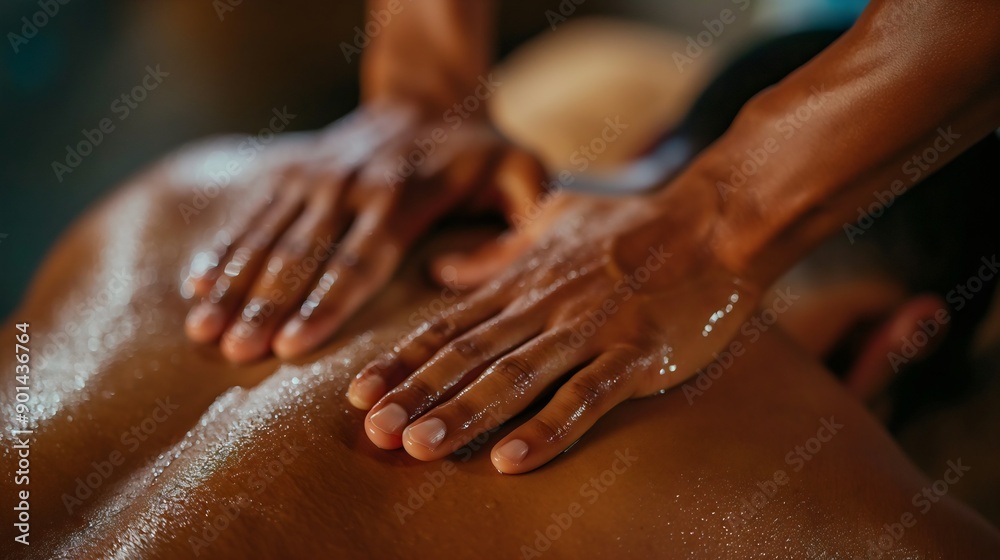 Close-up hands massaging a therapy client in the luxury beauty Wellnes spa salon with oil. Back body relaxation treatment, skin care cosmetic procedure, healthy resort for patients, reflexology Close-up hands massaging a therapy client in the luxury beauty Wellnes spa salon with oil. Back body relaxation treatment, skin care cosmetic procedure, healthy resort for patients, reflexology