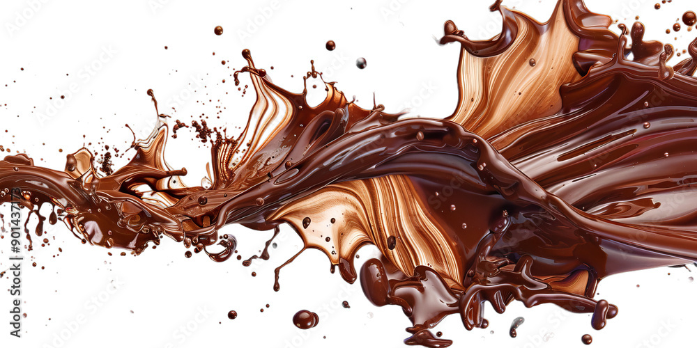 chocolate splash isolated on transparent background