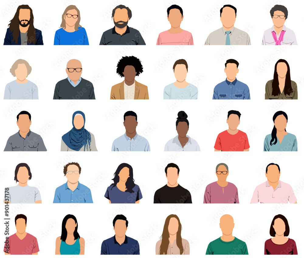People avatars. Set of modern design avatar icons. Vector illustrations for social media and networking, user profile, website and app design and development. People avatars. Set of modern design avatar icons. Vector illustrations for social media and networking, user profile, website and app design and development.