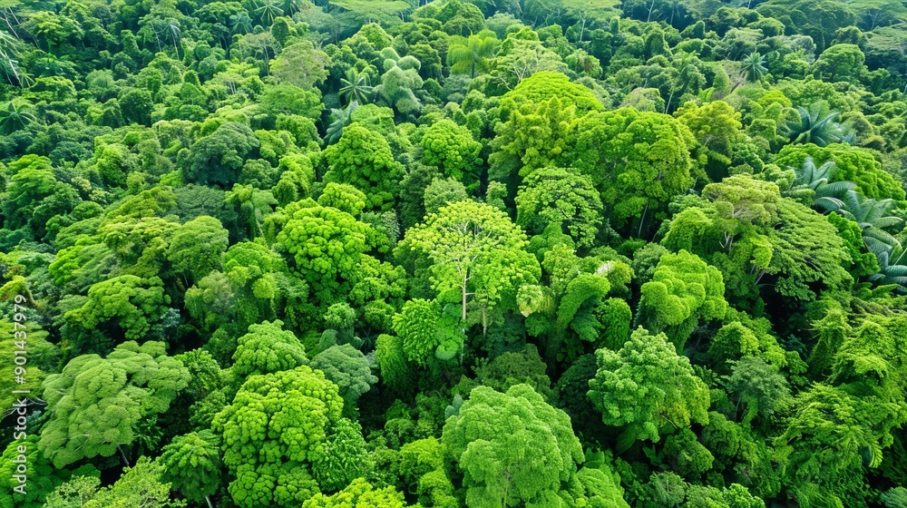 Aerial drone shot of dense jungle canopy with rich greenery, Jungle canopy, tropical rainforest Aerial drone shot of dense jungle canopy with rich greenery, Jungle canopy, tropical rainforest