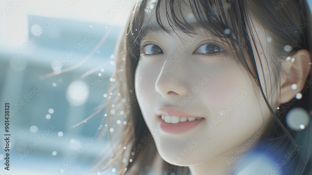 ブログやホームページに使える清楚で美しい女性と背景 ブログやホームページに使える清楚で美しい女性と背景
