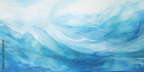 Wallpaper Mural Dynamic abstract ocean wave texture. Serene beautiful sea. Calming visual experience. Swirling patterns, gentle curves, seascape. Painting background. Torontodigital.ca