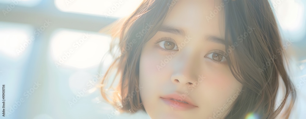 ブログやホームページに使える清楚で美しい女性と背景 ブログやホームページに使える清楚で美しい女性と背景