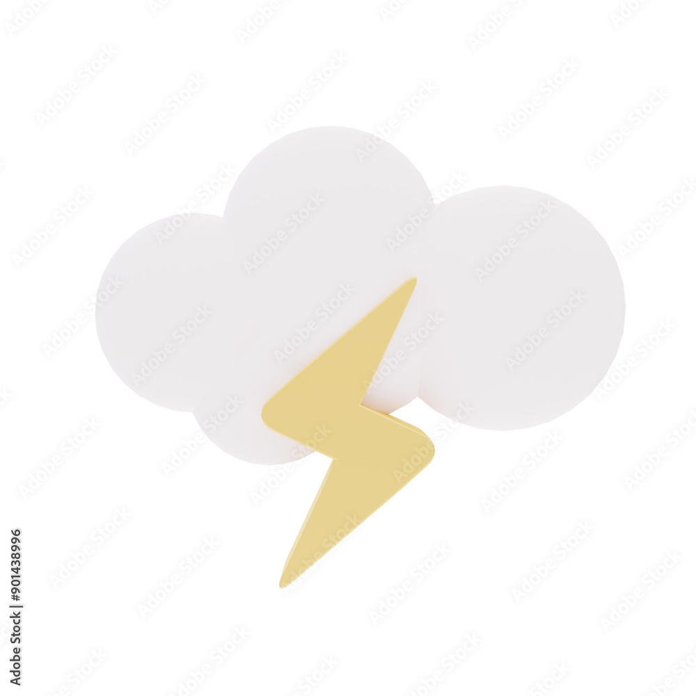3d illustration of cloud and bolt weather forecast for icons and symbols.3d render. 3d illustration of cloud and bolt weather forecast for icons and symbols.3d render.