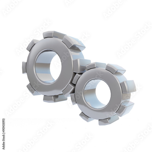 3d illustration of gear  for icons and symbols.3d render.