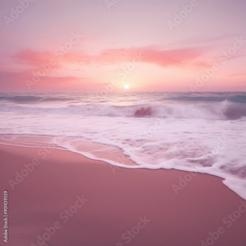 Beach Pastel Pink Aesthetic Photo ocean beach outdoors.