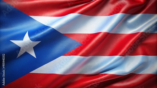 Wallpaper Mural Vibrant close-up of Puerto Rico's national flag showcasing blue, white, and red stripes with a stylized white five-pointed star in the center. Torontodigital.ca
