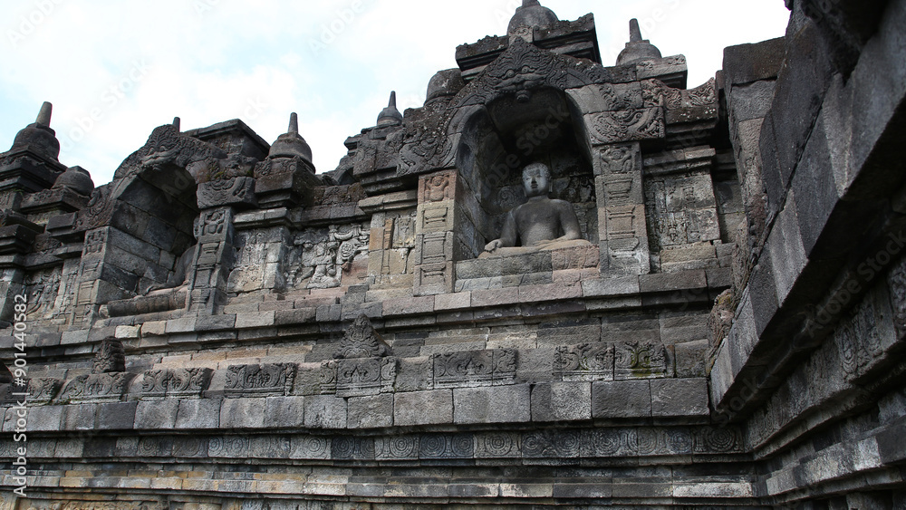 Naklejka premium Templo de Borobudur, Magelang Regency, Java, Indonesia