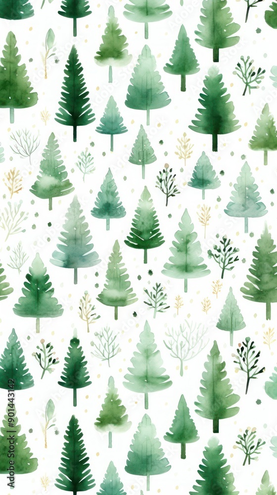 Obraz premium Christmas pattern plant green. .
