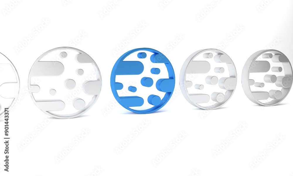 Blue Planet Mars icon isolated on white background. Minimalism concept. 3D render illustration Blue Planet Mars icon isolated on white background. Minimalism concept. 3D render illustration