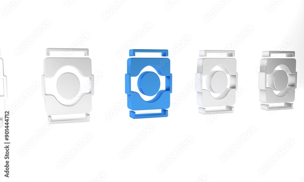 Blue Soda can icon isolated on white background. Minimalism concept. 3D render illustration Blue Soda can icon isolated on white background. Minimalism concept. 3D render illustration