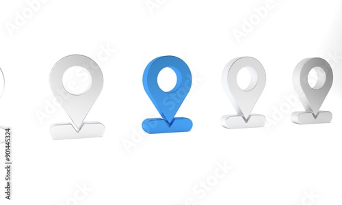 Free Download Blue Map pin icon isolated on white background. Navigation, pointer, location, map, gps, direction concept. Minimalism concept. 3D render illustration - GFXLoad