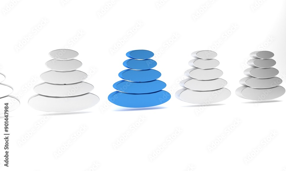 Blue Stack hot stones icon isolated on white background. Spa salon accessory. Minimalism concept. 3D render illustration Blue Stack hot stones icon isolated on white background. Spa salon accessory. Minimalism concept. 3D render illustration