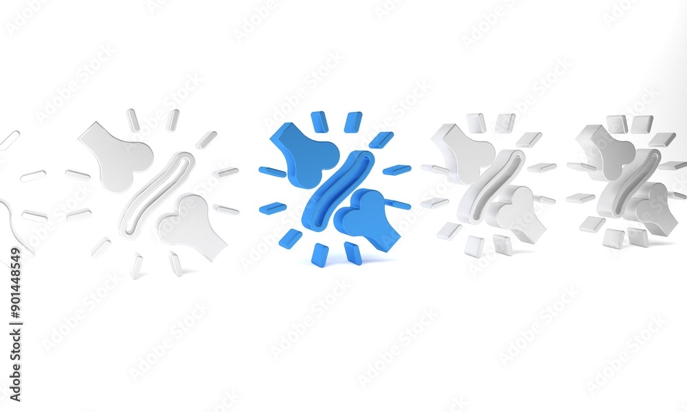 Blue Joint pain, knee pain icon isolated on white background. Orthopedic medical. Disease of the joints and bones, arthritis. Minimalism concept. 3D render illustration Blue Joint pain, knee pain icon isolated on white background. Orthopedic medical. Disease of the joints and bones, arthritis. Minimalism concept. 3D render illustration