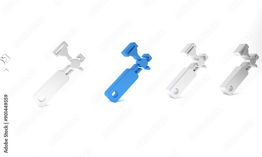 Blue Jewelers lupe for diamond grading with dimond icon isolated on white background. Minimalism concept. 3D render illustration Blue Jewelers lupe for diamond grading with dimond icon isolated on white background. Minimalism concept. 3D render illustration