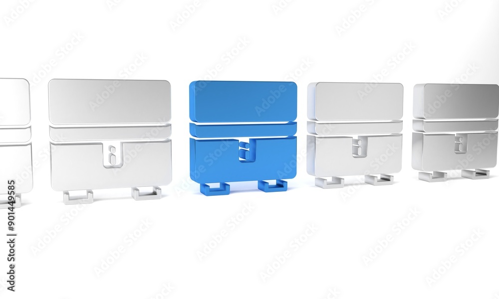 Blue Jewelry box icon isolated on white background. Casket with jewelry. Minimalism concept. 3D render illustration Blue Jewelry box icon isolated on white background. Casket with jewelry. Minimalism concept. 3D render illustration