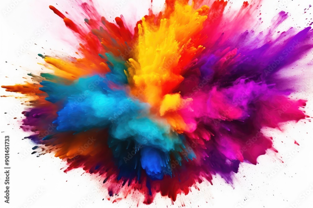 Vibrant Colorful Paint Splashes Erupting From a Centered Point During Creative Art Session Vibrant Colorful Paint Splashes Erupting From a Centered Point During Creative Art Session