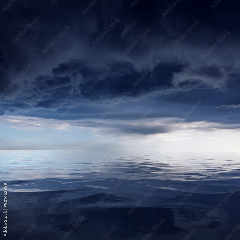 Sky with clouds reflected in water surface. Sky with clouds reflected in water surface.
