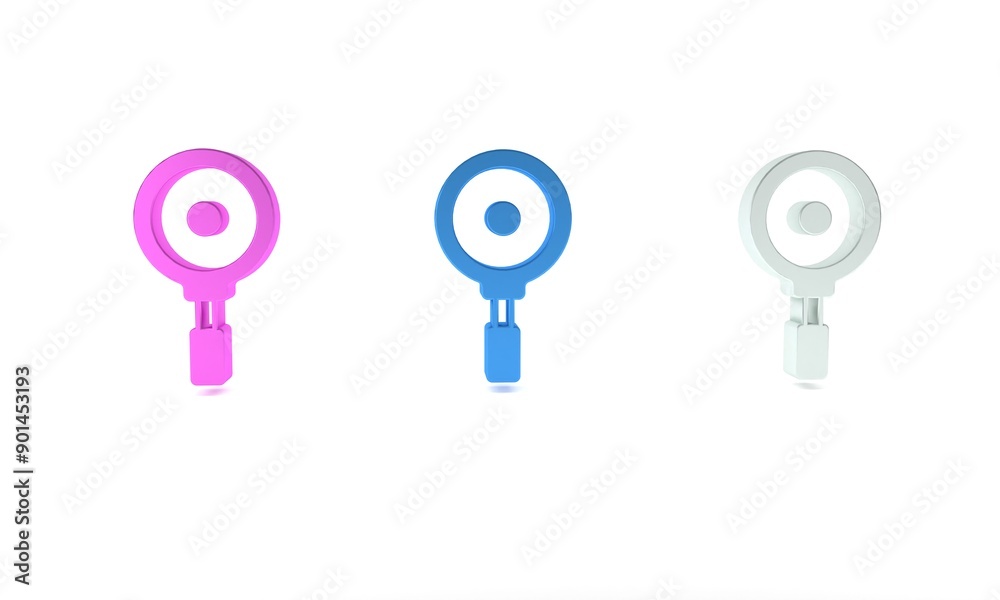 Colorful Frying pan icon isolated on white background. Fry or roast food symbol. Minimalism concept. 3D render illustration Colorful Frying pan icon isolated on white background. Fry or roast food symbol. Minimalism concept. 3D render illustration