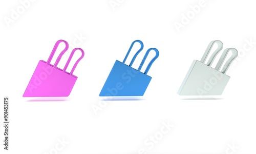 Colorful Knife icon isolated on white background. Cutlery symbol. Minimalism concept. 3D render illustration