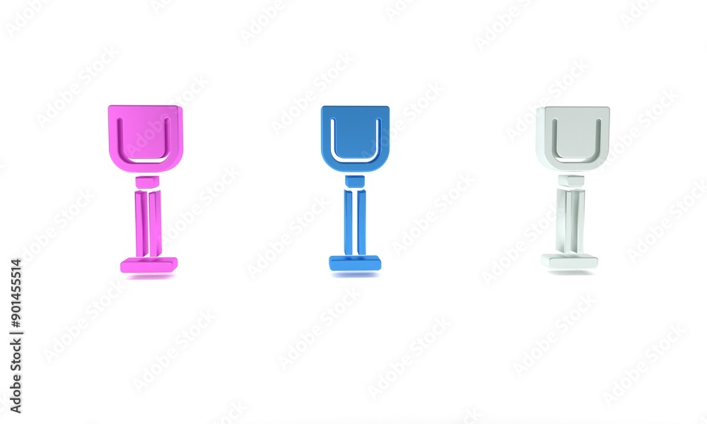 Colorful Shovel toy icon isolated on white background. Minimalism concept. 3D render illustration Colorful Shovel toy icon isolated on white background. Minimalism concept. 3D render illustration