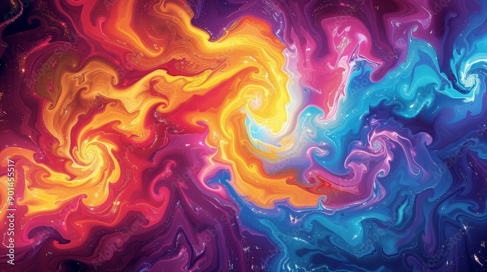 Abstract vortex patterns with dynamic, swirling designs and vibrant colors