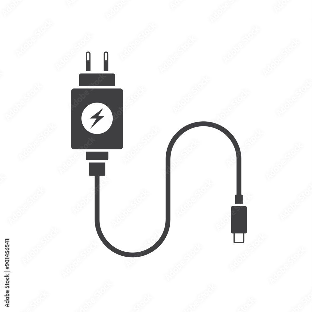 illustration of phone charger, vector art. illustration of phone charger, vector art.