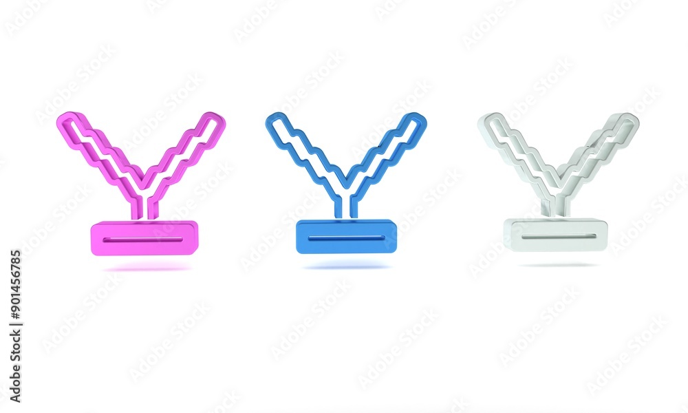 Colorful Rapper chain icon isolated on white background. Minimalism concept. 3D render illustration Colorful Rapper chain icon isolated on white background. Minimalism concept. 3D render illustration