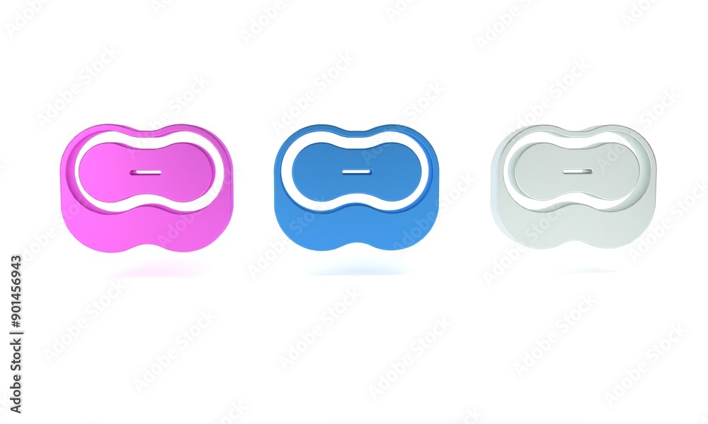 Fototapeta premium Colorful Bar of soap icon isolated on white background. Soap bar with bubbles. Minimalism concept. 3D render illustration