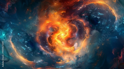 Wallpaper Mural Abstract vortex patterns with dynamic, swirling designs and vibrant colors Torontodigital.ca