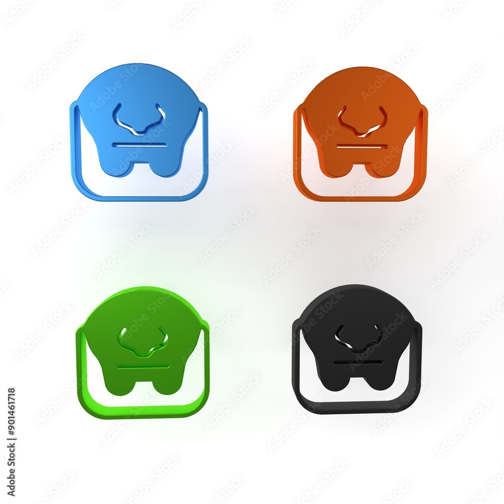 Colorful Mustache and beard icon isolated on white background. Barbershop symbol. Facial hair style. Minimalism concept. 3D render illustration Colorful Mustache and beard icon isolated on white background. Barbershop symbol. Facial hair style. Minimalism concept. 3D render illustration
