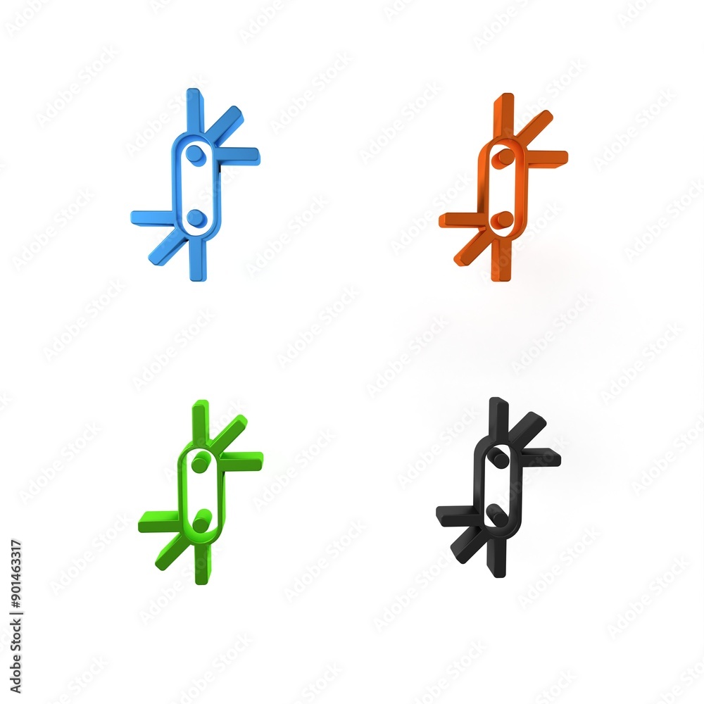Colorful Tool allen keys icon isolated on white background. Minimalism concept. 3D render illustration Colorful Tool allen keys icon isolated on white background. Minimalism concept. 3D render illustration