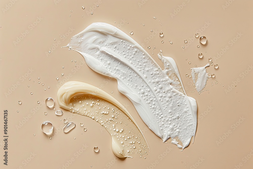 Obraz premium Variety of Skincare Creams on Beige Background