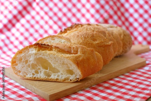 Baguettes on a wooden board