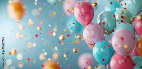 Pastel Balloons And Confetti