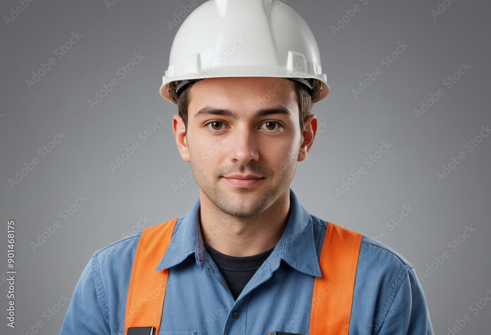 Portrait view of a regular Engineer , candid, social media, avatar image, plain solid background Portrait view of a regular Engineer , candid, social media, avatar image, plain solid background