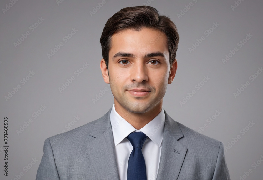 Portrait view of a regular Hotel Manager , candid, social media, avatar image, plain solid background